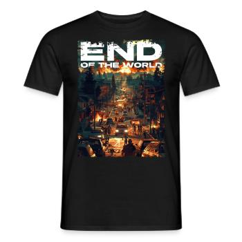 Zombie Apocalypse - End of the World 02 - Men's T-Shirt - black - Front - AI Model Male 178 light (178cm)