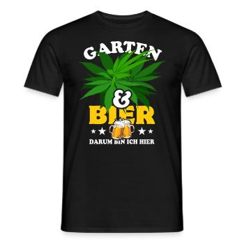 Garten & Bier - darum bin ich hier - Hanf - Männer T-Shirt - Schwarz - Vorne - AI Model Male 178 light (178cm)