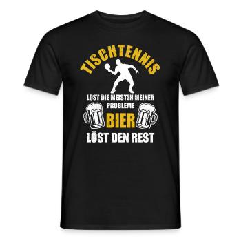 Tischtennis löst die meisten meiner Probleme, Bier - Männer T-Shirt - Schwarz - Vorne - AI Model Male 178 light (178cm)