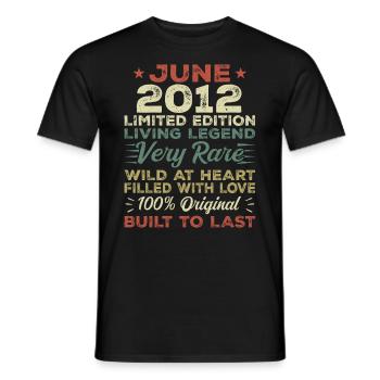 June 2012 Birthday June 2012 Gift June 2012 - Men's T-Shirt - black - Front - AI Model Male 178 light (178cm)