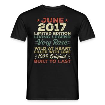 June 2017 Birthday June 2017 Gift June 2017 - Men's T-Shirt - black - Front - AI Model Male 178 light (178cm)