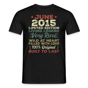 June 2015 Birthday June 2015 Gift June 2015 - Men's T-Shirt - black - Front - AI Model Male 178 light (178cm)