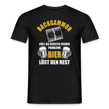 Backgammon löst die meisten meiner Probleme - Bier - Männer T-Shirt - Schwarz - Vorne - AI Model Male 178 light (178cm)