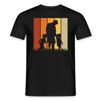 Father and daughter Father and son - Men's T-Shirt - black - Front - AI Model Male 178 light (178cm)