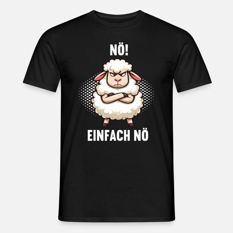 Nö einfach Nö Schaf Schafe Schäfer Schafhalter - Männer T-Shirt - Schwarz