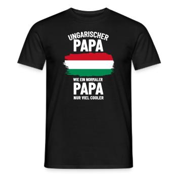Ungarischer Papa wie ein normaler Papa nur cooler - Männer T-Shirt - Schwarz - Vorne - AI Model Male 178 light (178cm)
