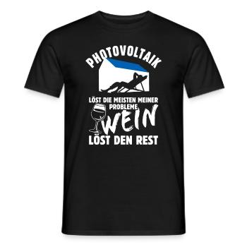 Photovoltaik löst meine Probleme - Wein Spruch - Männer T-Shirt - Schwarz - Vorne - AI Model Male 178 light (178cm)