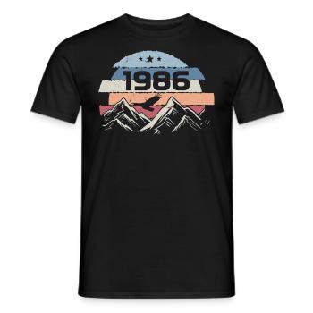 Original 1986 Vintage 1986 Birthday 1986 - Men's T-Shirt - black - Front - AI Model Male 178 light (178cm)