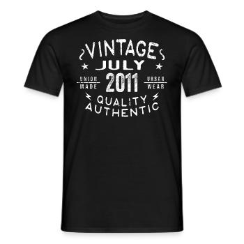 Juillet 2011 Anniversaire en 2011 Cadeau d’anniversaire - T-shirt homme - noir - Devant - AI Model Male 178 light (178cm)