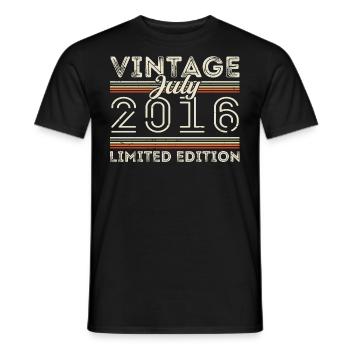Juli 2016 Juli Geburtstagsgeschenk Juli 2016 - Männer T-Shirt - Schwarz - Vorne - AI Model Male 178 light (178cm)