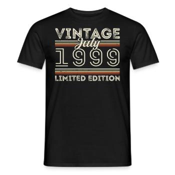 Juli 1999 Juli Geburtstagsgeschenk Juli 1999 - Männer T-Shirt - Schwarz - Vorne - AI Model Male 178 light (178cm)