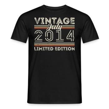 Juli 2014 Juli Geburtstagsgeschenk Juli 2014 - Männer T-Shirt - Schwarz - Vorne - AI Model Male 178 light (178cm)