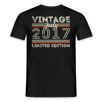 July 2017 July Birthday Gift July 2017 - Men's T-Shirt - black - Front - AI Model Male 178 light (178cm)
