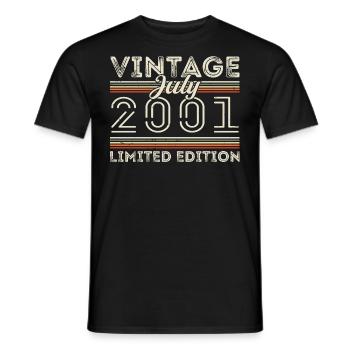 Juli 2001 Juli Geburtstagsgeschenk Juli 2001 - Männer T-Shirt - Schwarz - Vorne - AI Model Male 178 light (178cm)