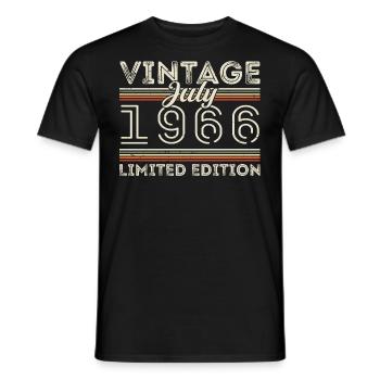 Juillet 1966 Juillet Cadeau d’anniversaire Juillet 1966 - T-shirt homme - noir - Devant - AI Model Male 178 light (178cm)