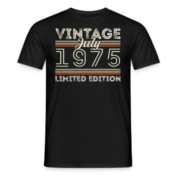 July 1975 July Birthday Gift July 1975 - Men's T-Shirt - black - Front - AI Model Male 178 light (178cm)
