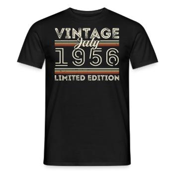 Juillet 1956 Juillet Cadeau d’anniversaire Juillet 1956 - T-shirt homme - noir - Devant - AI Model Male 178 light (178cm)