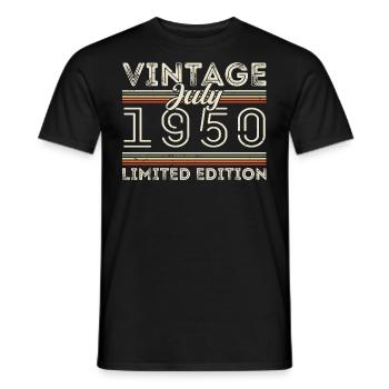 July 1950 July Birthday Gift July 1950 - Men's T-Shirt - black - Front - AI Model Male 178 light (178cm)