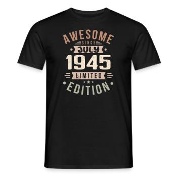 Juli 1945 Geburtstag Juli 1945 Geburtstagsgeschenk - Männer T-Shirt - Schwarz - Vorne - AI Model Male 178 light (178cm)