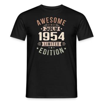 Juli 1954 Geburtstag Juli 1954 Geburtstagsgeschenk - Männer T-Shirt - Schwarz - Vorne - AI Model Male 178 light (178cm)