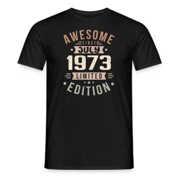 Juli 1973 Geburtstag Juli 1973 Geburtstagsgeschenk - Männer T-Shirt - Schwarz - Vorne - AI Model Male 178 light (178cm)