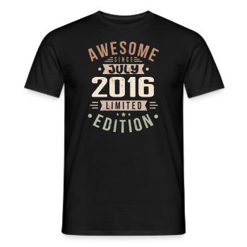 July 2016 Birthday July 2016 Birthday Gift - Men's T-Shirt - black - Front - AI Model Male 178 light (178cm)