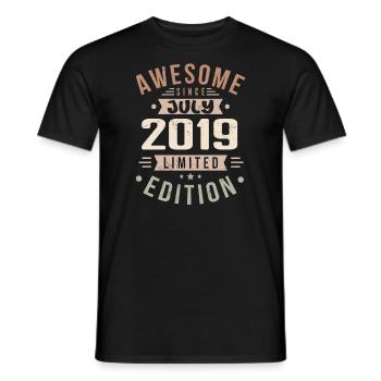 July 2019 Birthday July 2019 Birthday Gift - Men's T-Shirt - black - Front - AI Model Male 178 light (178cm)