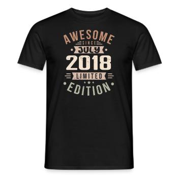 July 2018 Birthday July 2018 Birthday Gift - Men's T-Shirt - black - Front - AI Model Male 178 light (178cm)
