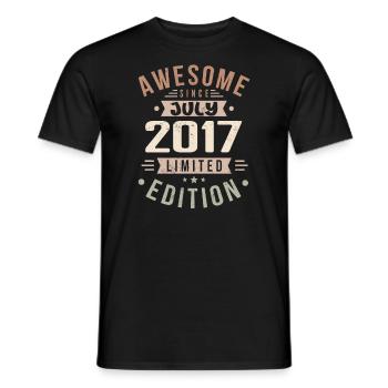 July 2017 Birthday July 2017 Birthday Gift - Men's T-Shirt - black - Front - AI Model Male 178 light (178cm)