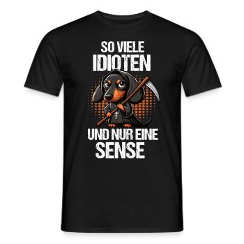 So Viele Idioten Dackel Dachshund Dackelbesitze - Männer T-Shirt - Schwarz - Vorne - AI Model Male 178 light (178cm)