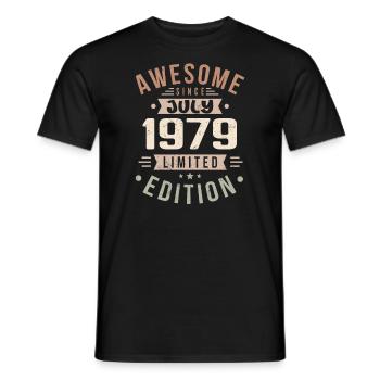 Anniversaire de juillet 1979 Cadeau d’anniversaire de juillet 1979 - T-shirt homme - noir - Devant - AI Model Male 178 light (178cm)