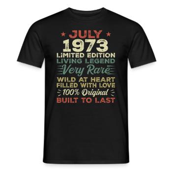 Cadeau Juillet 1973 Anniversaire Juillet 1973 Anniversaire - T-shirt homme - noir - Devant - AI Model Male 178 light (178cm)