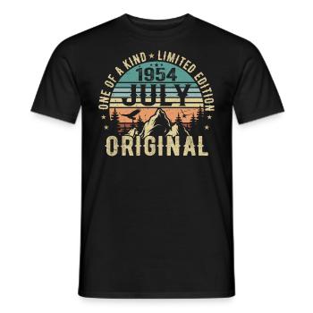 Anniversaire de juillet 1954 Cadeau d'anniversaire de juillet 1954 - T-shirt homme - noir - Devant - AI Model Male 178 light (178cm)