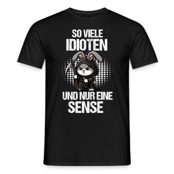 So Viele Idioten Kaninchen Hase Hasen langohr - Männer T-Shirt - Schwarz - Vorne - AI Model Male 178 light (178cm)