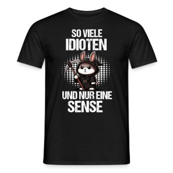 So Viele Idioten Kaninchen Hase Hasen langohr - Männer T-Shirt - Schwarz - Vorne - AI Model Male 178 light (178cm)