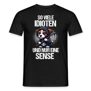 So Viele Idioten Jack Russel terrier Jackie - Männer T-Shirt - Schwarz - Vorne - AI Model Male 178 light (178cm)