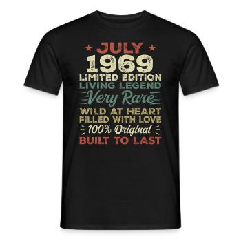 Cadeau anniversaire juillet 1969 anniversaire juillet 1969 - T-shirt homme - noir - Devant - AI Model Male 178 light (178cm)