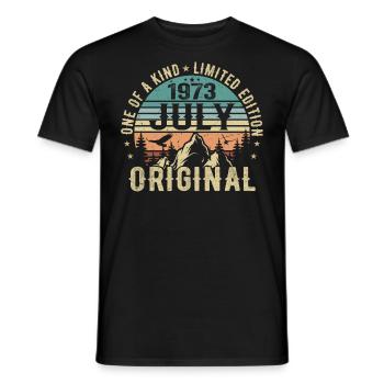 Anniversaire de juillet 1973 Cadeau d'anniversaire de juillet 1973 - T-shirt homme - noir - Devant - AI Model Male 178 light (178cm)