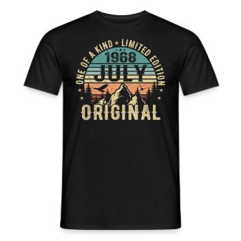 Anniversaire de juillet 1968 Cadeau d'anniversaire de juillet 1968 - T-shirt homme - noir - Devant - AI Model Male 178 light (178cm)
