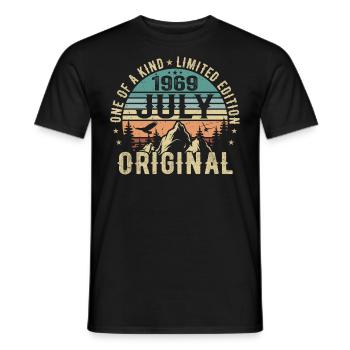Anniversaire de juillet 1969 Cadeau d'anniversaire de juillet 1969 - T-shirt homme - noir - Devant - AI Model Male 178 light (178cm)