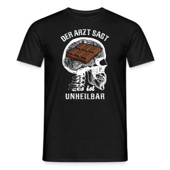Der Arzt sagt es ist unheilbar - Schokolade - Männer T-Shirt - Schwarz - Vorne - AI Model Male 178 light (178cm)
