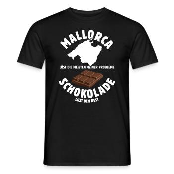 Mallorca löst meine Probleme - Schoko Spruch - Männer T-Shirt - Schwarz - Vorne - AI Model Male 178 light (178cm)