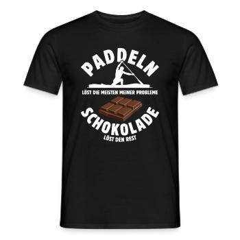 Kanu löst meine Probleme - Paddeln Schoko Spruch - Männer T-Shirt - Schwarz - Vorne - AI Model Male 178 light (178cm)