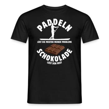 SUP löst meine Probleme - Paddeln Schoko Spruch - Männer T-Shirt - Schwarz - Vorne - AI Model Male 178 light (178cm)
