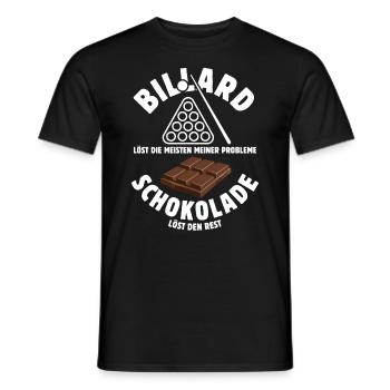 Billard löst meine Probleme - Schoko Spruch - Männer T-Shirt - Schwarz - Vorne - AI Model Male 178 light (178cm)
