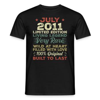 Geschenk Juli 2011 Jubiläum Juli 2011 Geburtstag - Männer T-Shirt - Schwarz - Vorne - AI Model Male 178 light (178cm)