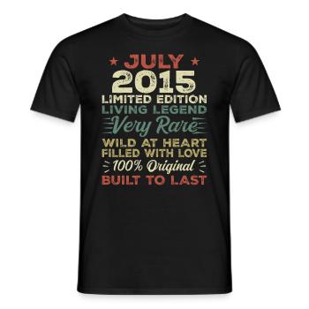 Geschenk Juli 2015 Jubiläum Juli 2015 Geburtstag - Männer T-Shirt - Schwarz - Vorne - AI Model Male 178 light (178cm)