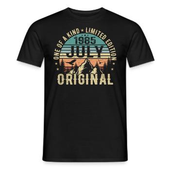 Anniversaire de juillet 1985 Cadeau d’anniversaire de juillet 1985 - T-shirt homme - noir - Devant - AI Model Male 178 light (178cm)