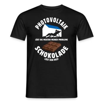 Photovoltaik löst meine Probleme - Schoko Spruch - Männer T-Shirt - Schwarz - Vorne - AI Model Male 178 light (178cm)