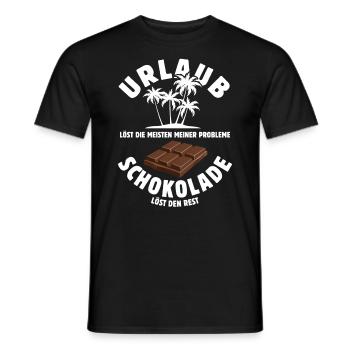 Urlaub löst meine Probleme - Schoko Spruch - Männer T-Shirt - Schwarz - Vorne - AI Model Male 178 light (178cm)